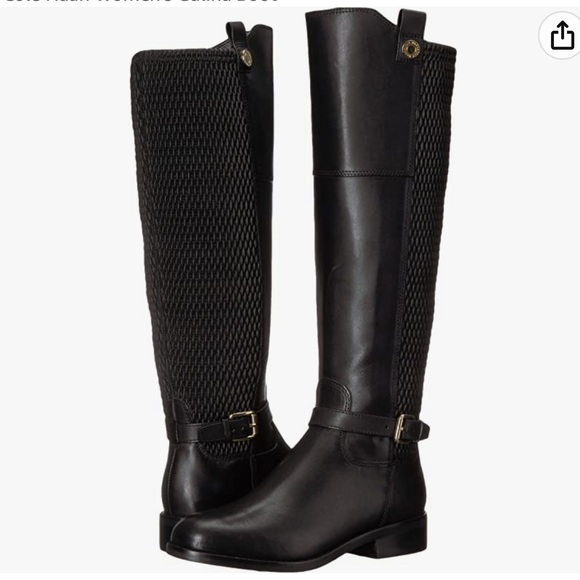 COLE HAAN Galina Belted Leather Knee High Boots - Picture 2 of 10